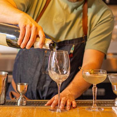 Bartender pouring a drink
