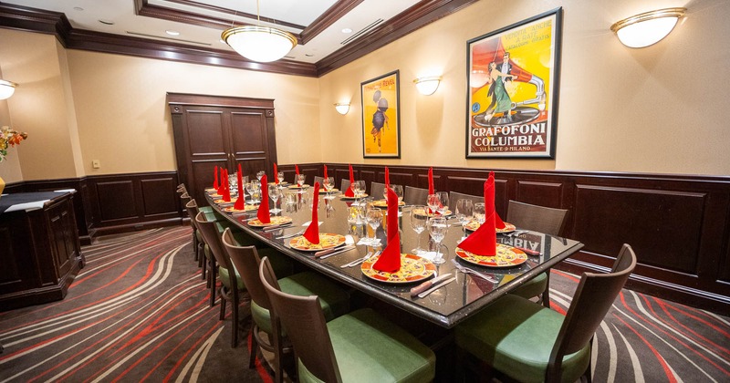 Fully set dining table