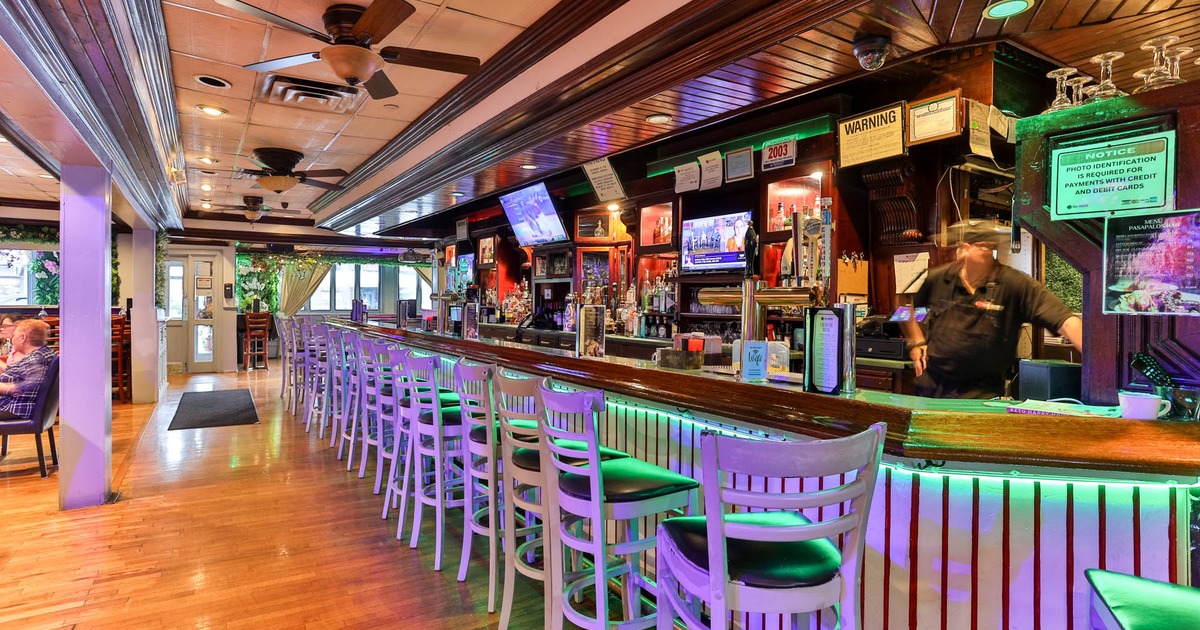 Interior, bar and bar stools