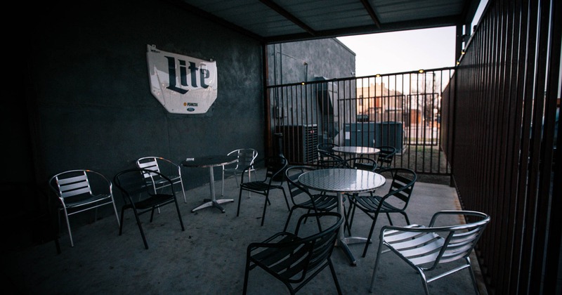 Exterior, covered patio, seating area