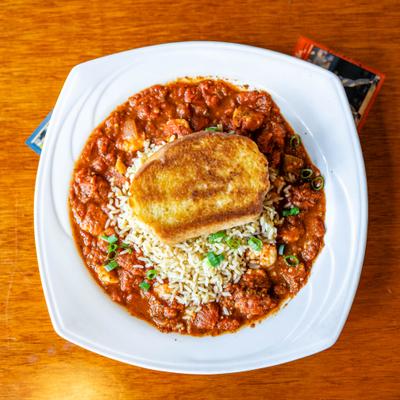Shrimp Creole top view.
