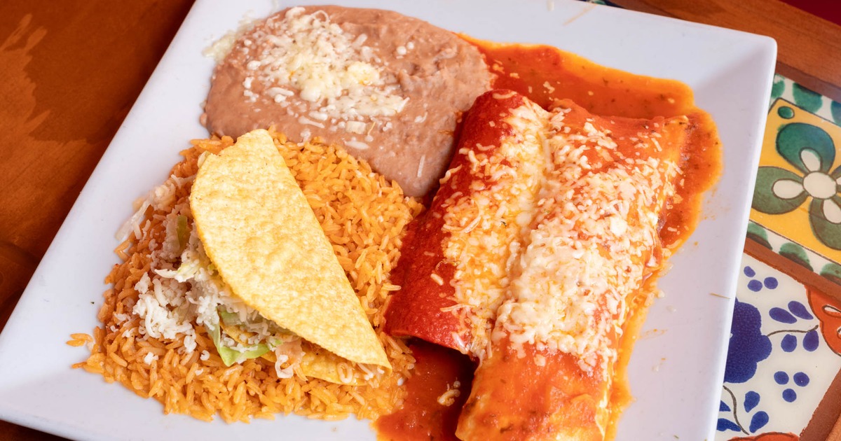 The burrito, enchilada, taco combo