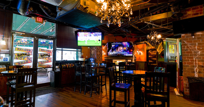 Interior, tables ready for guests