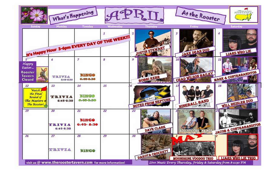 April events @ THE ROOSTER event photo