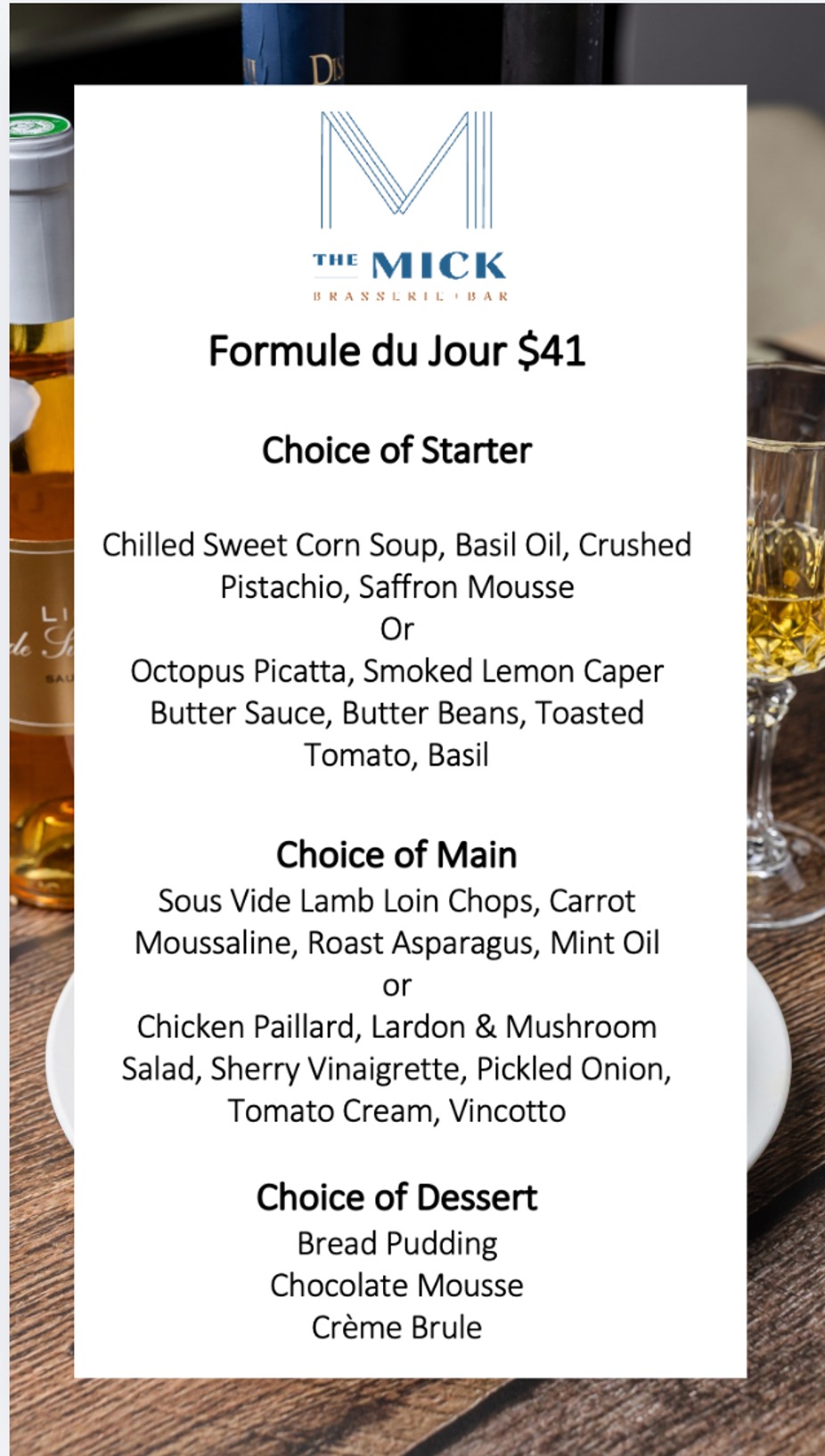 Formule du Jour event