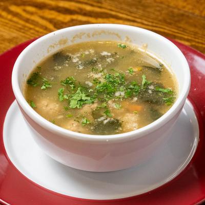 A bowl of vegetable soup.