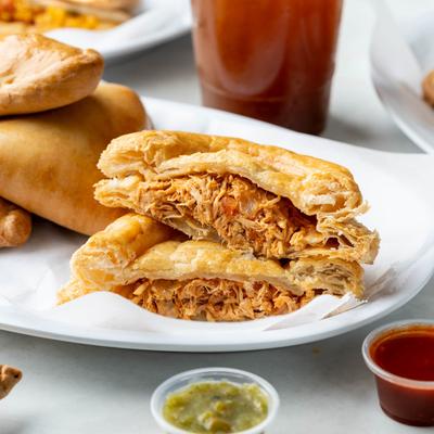 Chicken pastry empanada.
