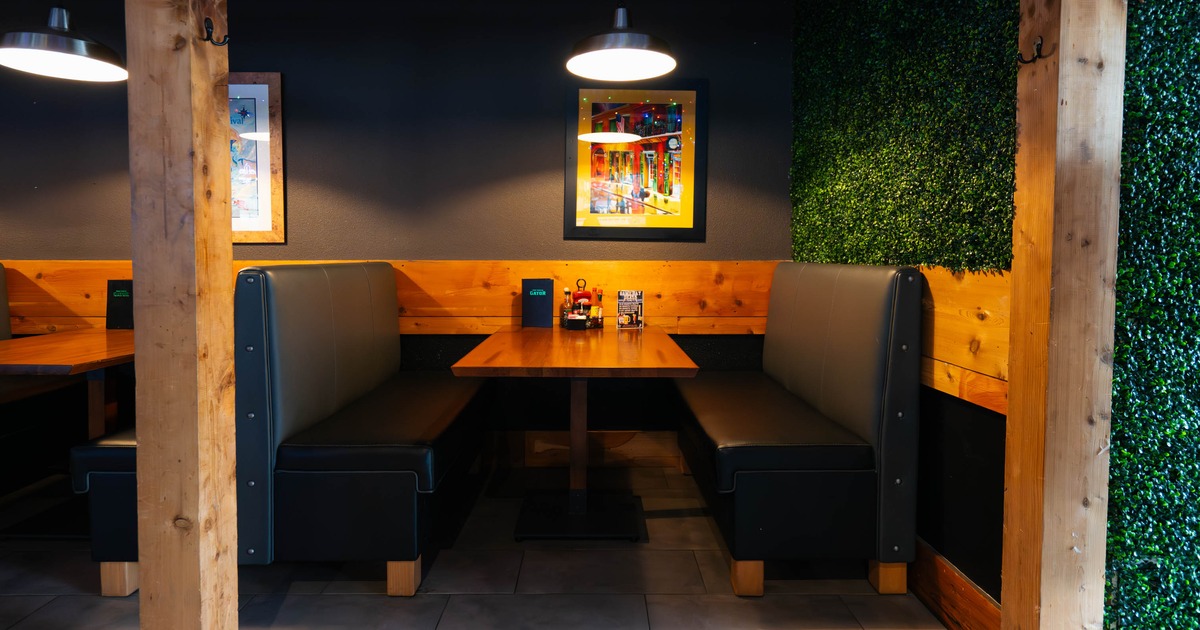 Interior, dining booths