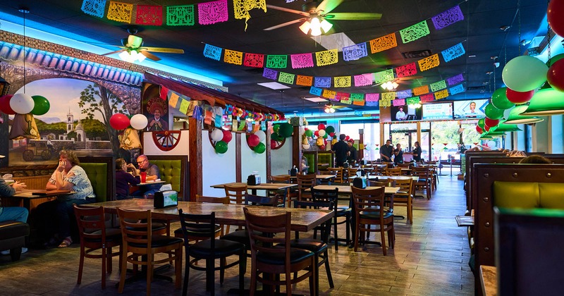 Interior, wide view of dining area