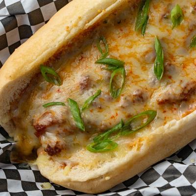 Chili Dog, top view.