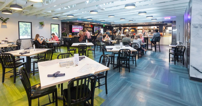 Restaurant interior, dining area with guests