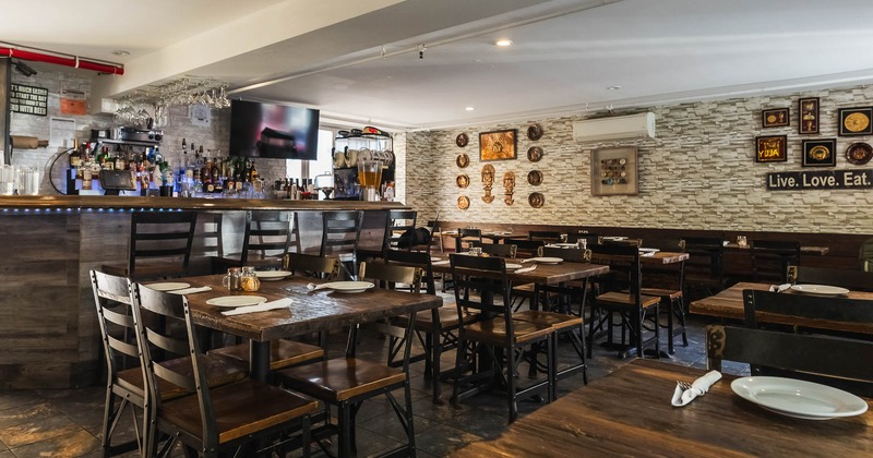 Restaurant interior, seating area