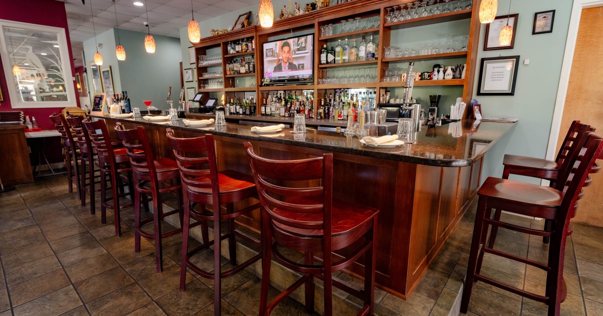 Interior, bar and bar stools