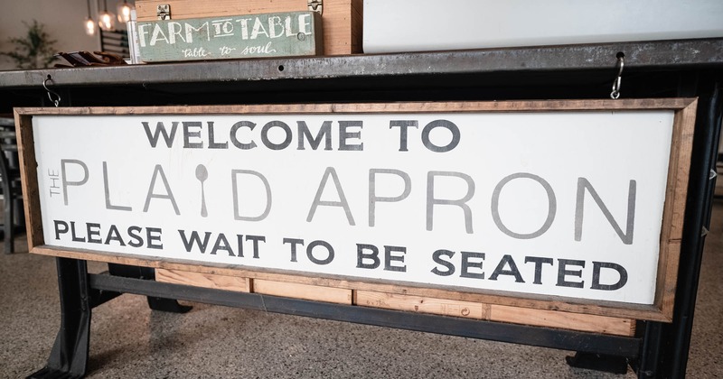 Interior, welcome sign and information desk