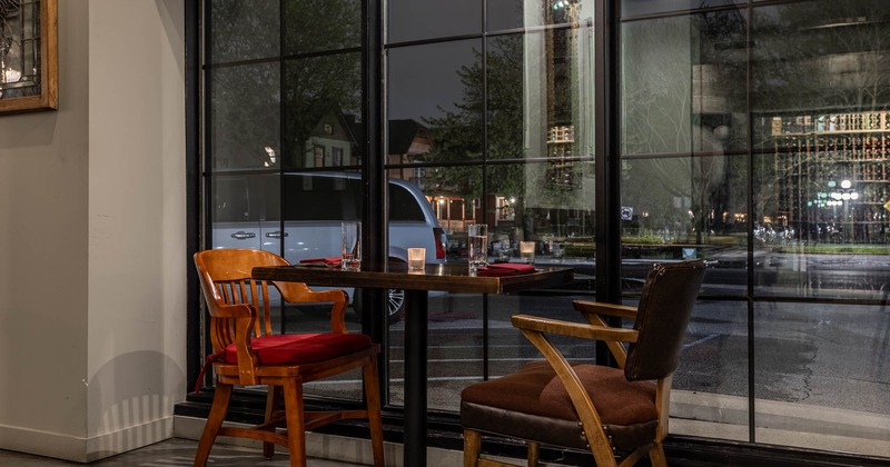 Interior, dining table for two