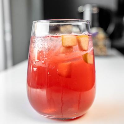 A glass of holiday punch.