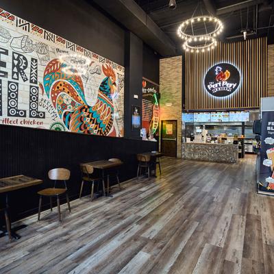 Restaurant interior space.