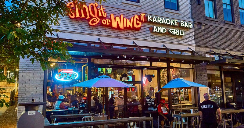 Restaurant outdoor seating area