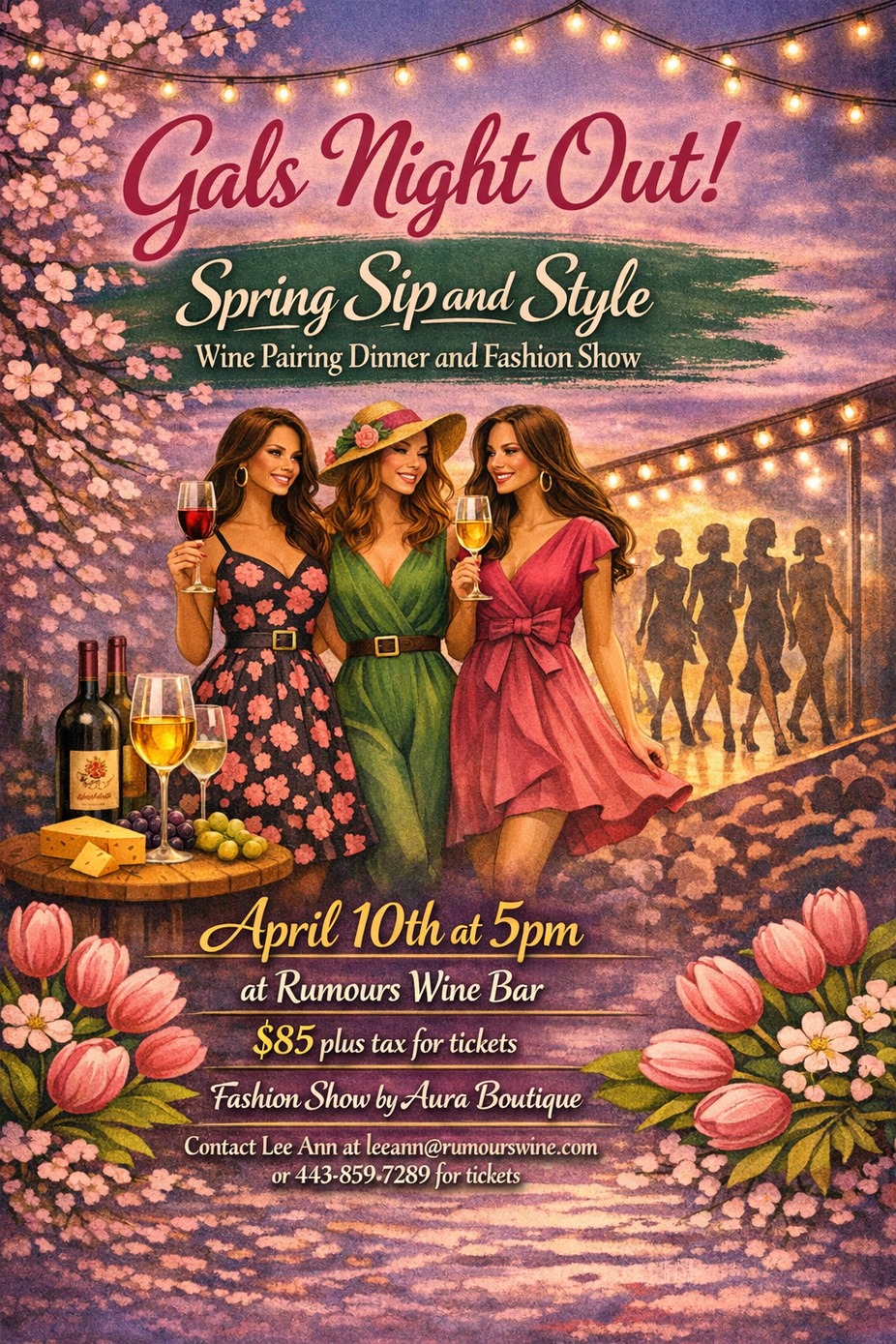 Gals Night Out:  Sip and Style Wine Pairing Dinner with Fashion Show! event photo