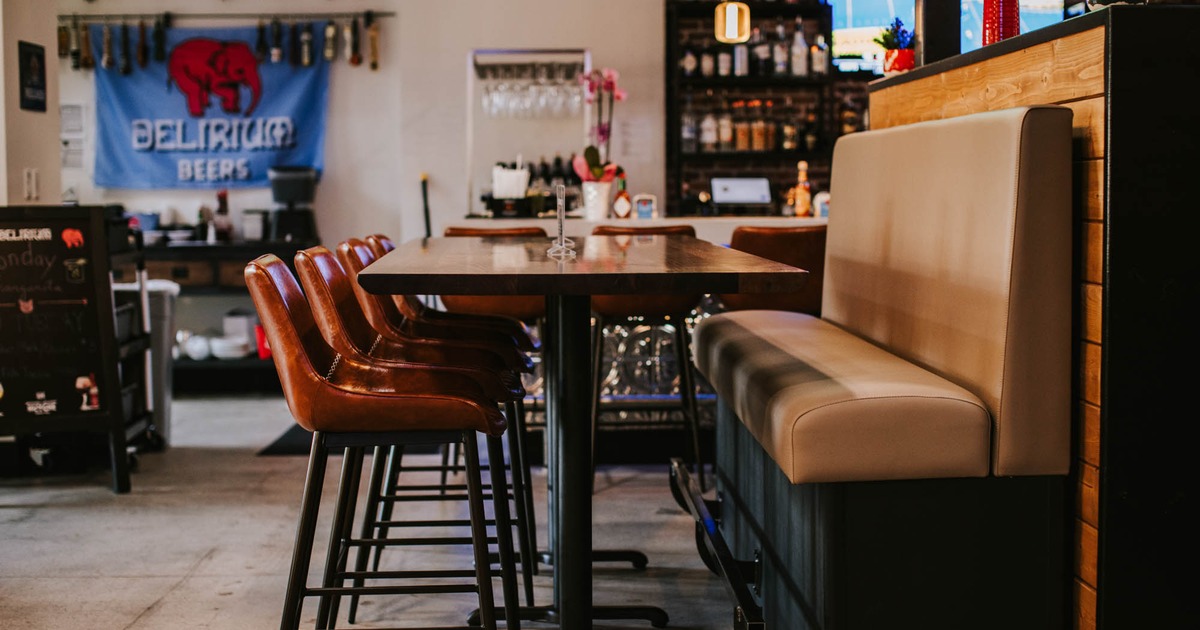 Interior, seating area with bar table