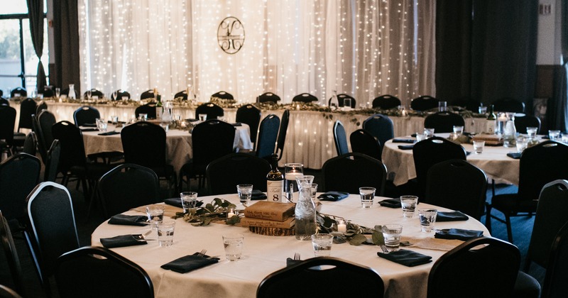 Private parties room with set tables