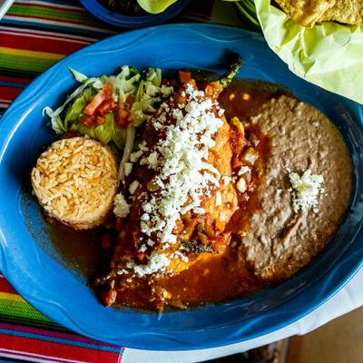 Chile relleno, top view.