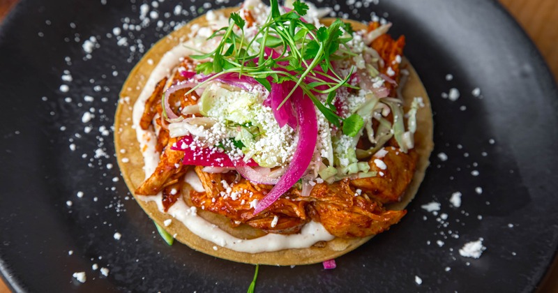 Fully set dining table