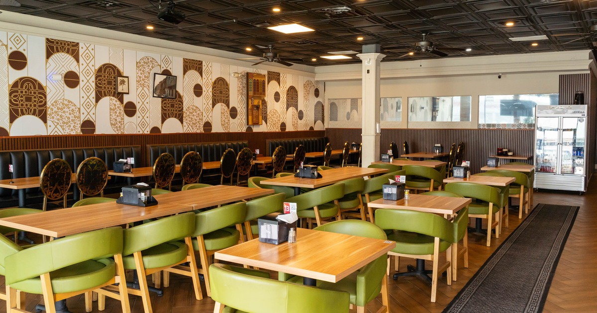 Interior, tables and chairs