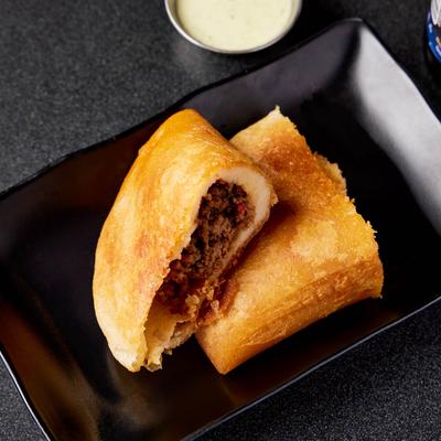 Empanada with stewed shredded beef.