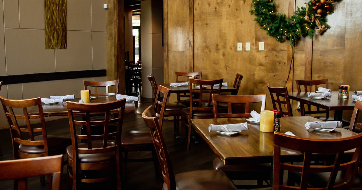 Interior, tables and chairs ready for guests