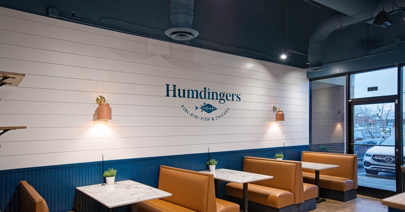 Interior, leather booths