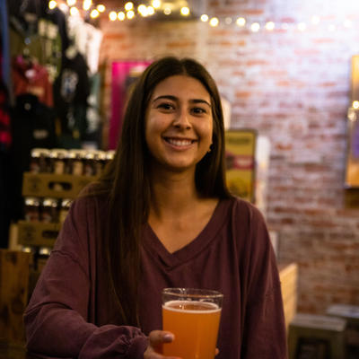 Sitting at the bar with a pint