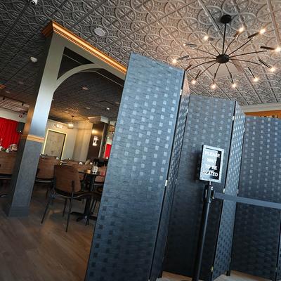 The interior of the restaurant.