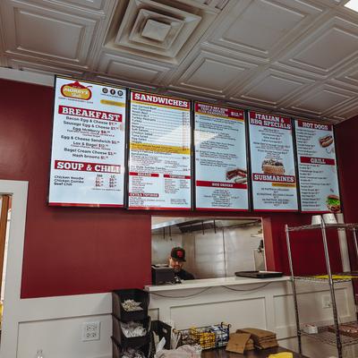 Menus on the wall.