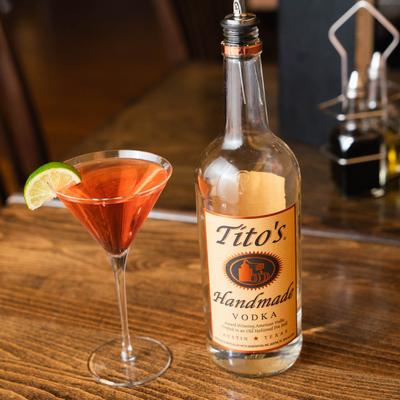 Grapefruit Cosmopolitan and a bottle of vodka.