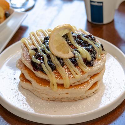 Lemon Blueberry pancakes.