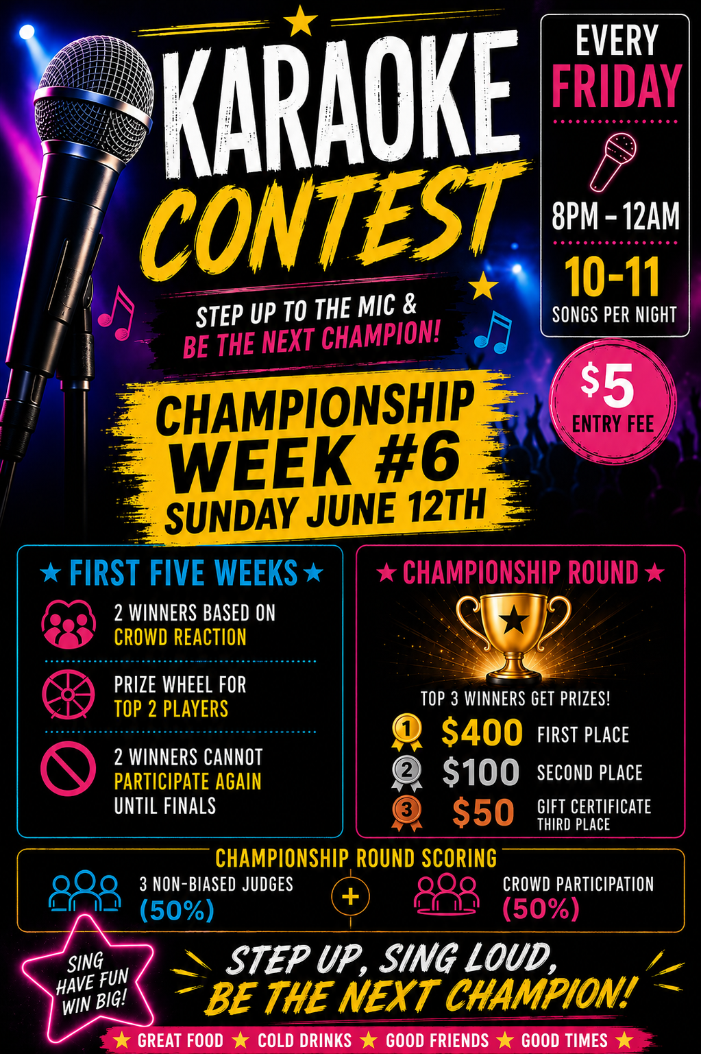 Karaoke Contest Championship June 12th