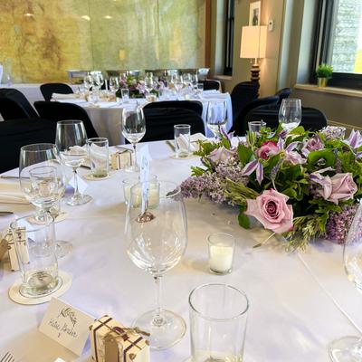 Interior, round tables, closeup