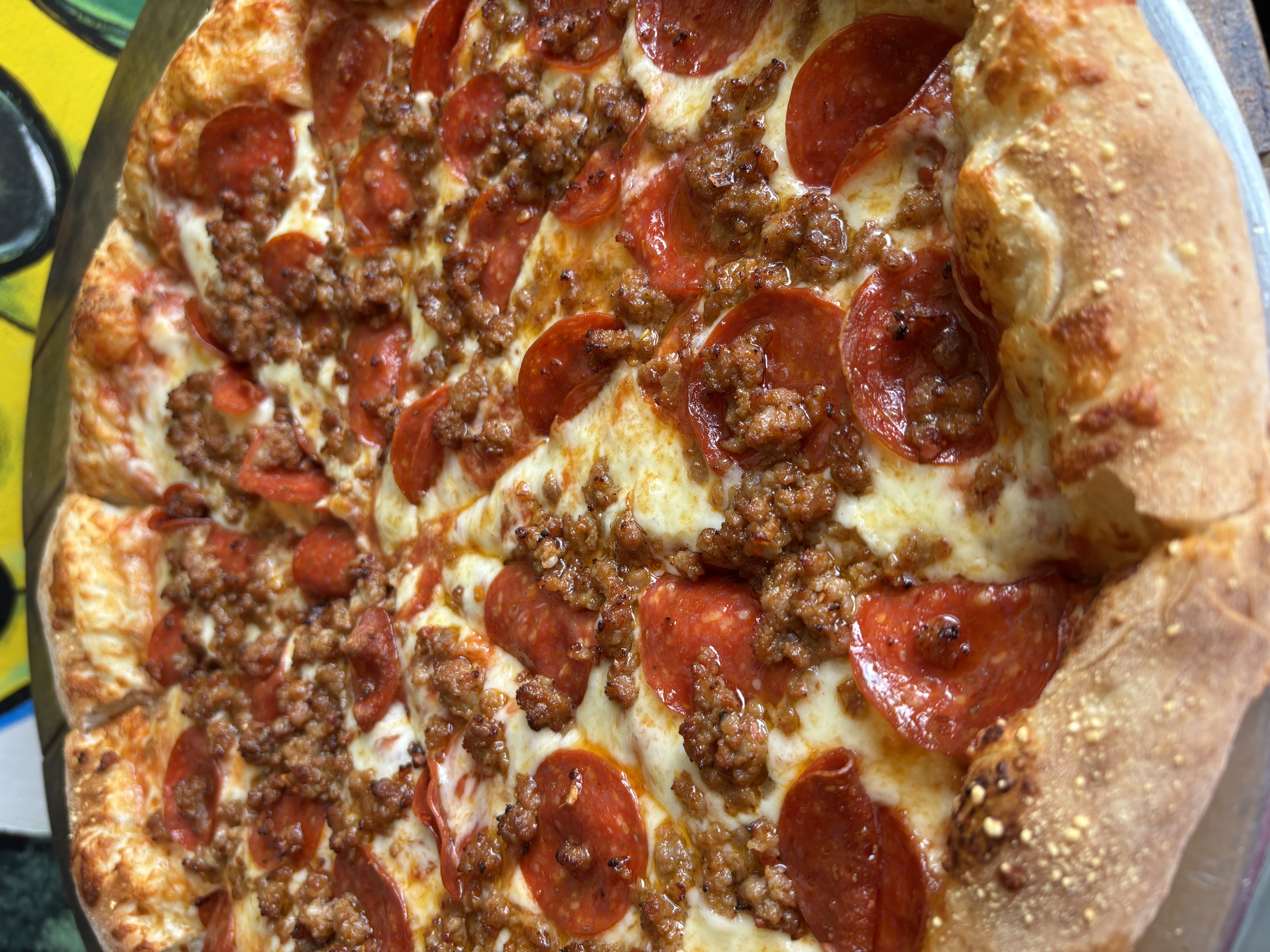 pepperoni and sausage pizza