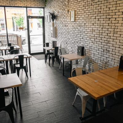 Interior, seating area.