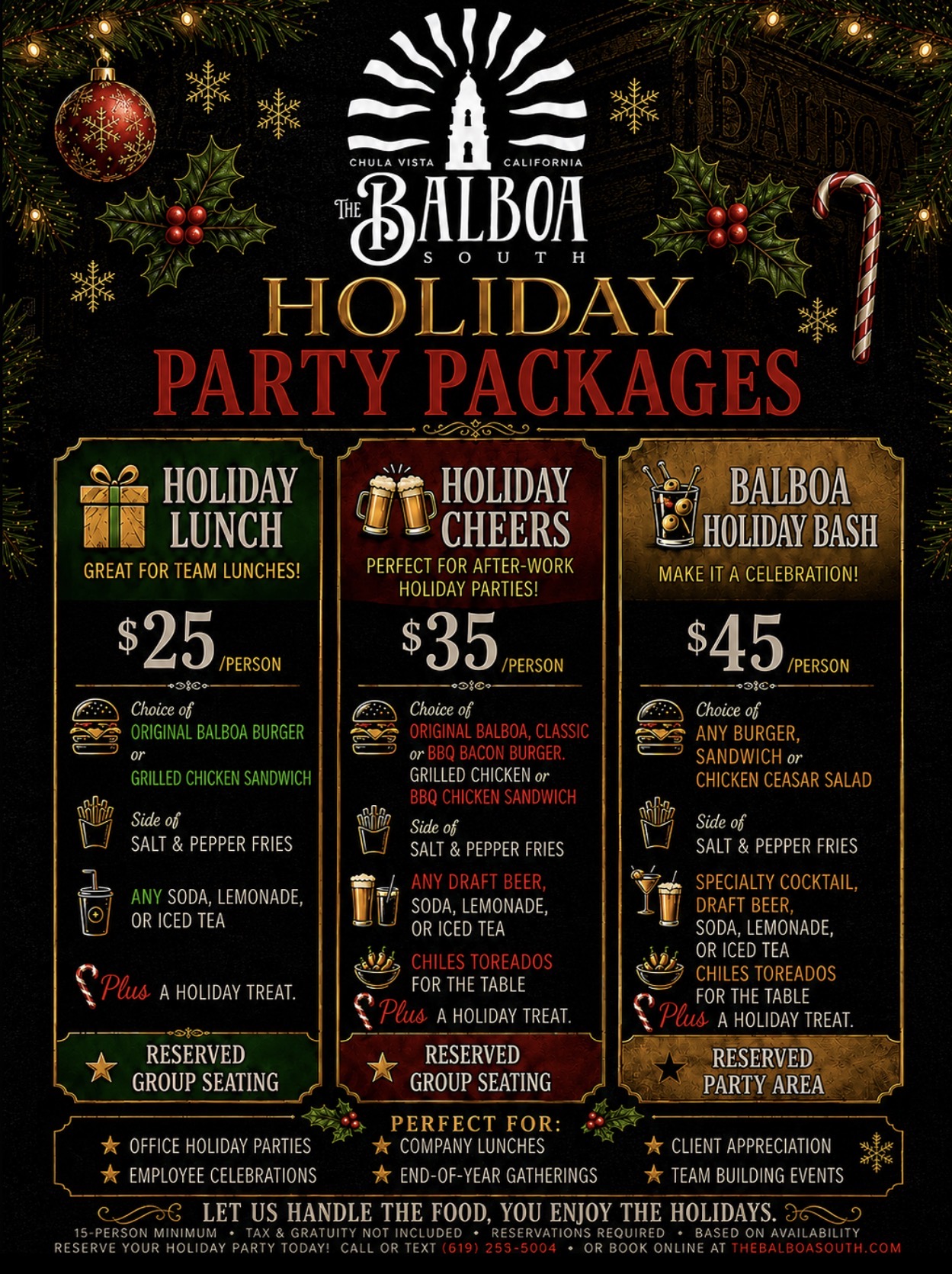 HOLIDAY PACKAGES AT THE BALBOA SOUTH