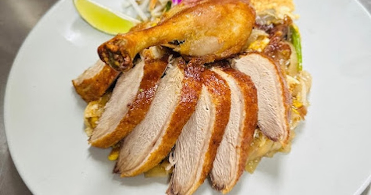 Sliced roasted duck breast