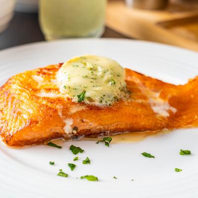 Lemon Butter Grilled Salmon.