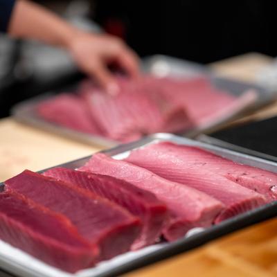 Filleted tuna plate.