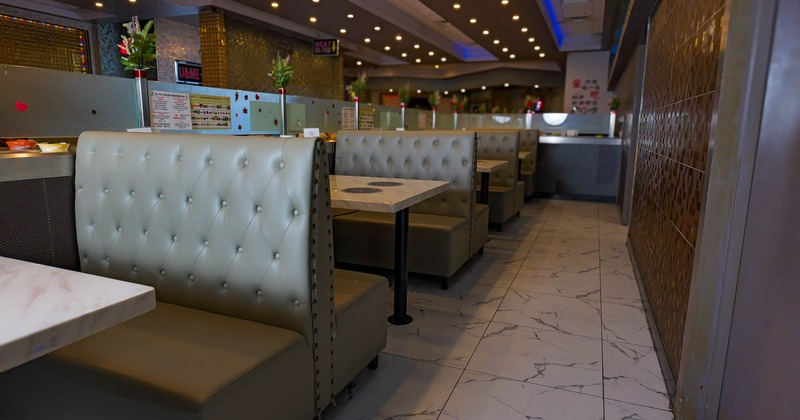 Interior, restaurant booths