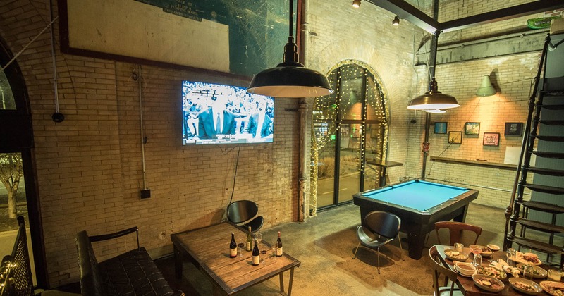 Interior, seating area with pool table