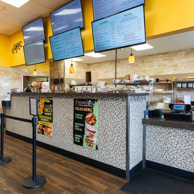 Interior, counter area.