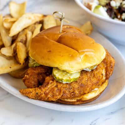 Served Nashville chicken sandwich