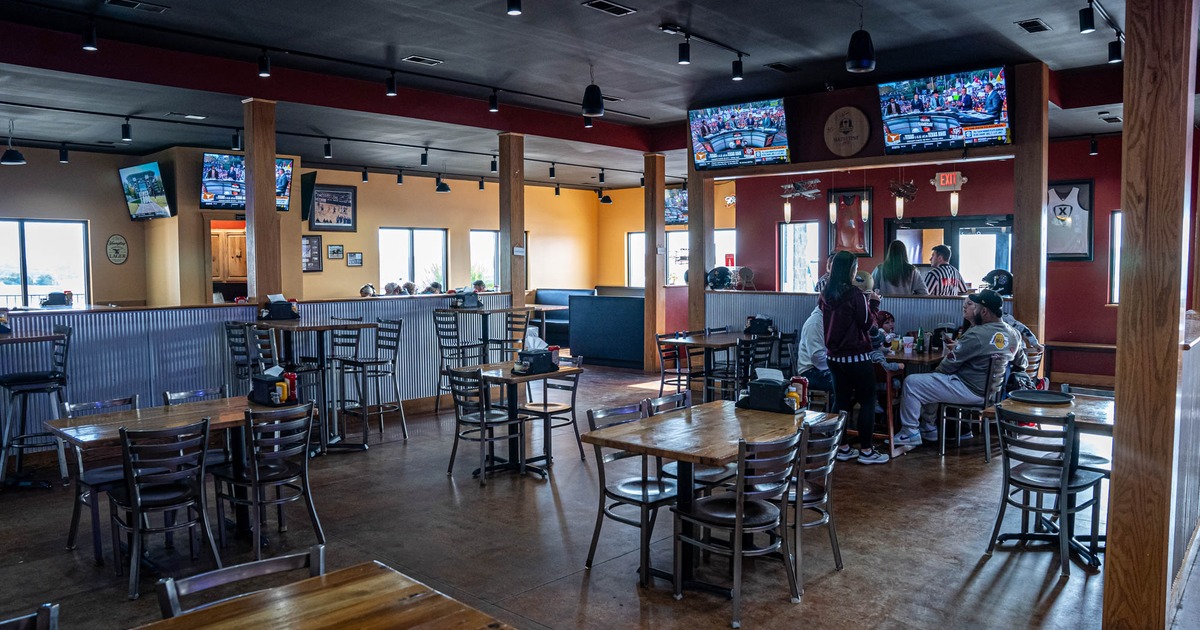 Interior, seating area, customers
