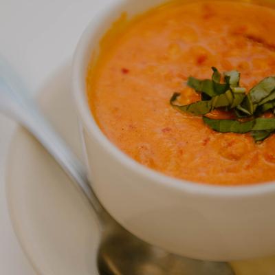 A cup of tomato soup.